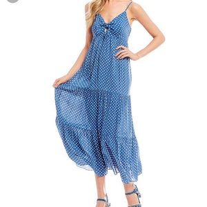 Blue Polka Dot Maxi Dress